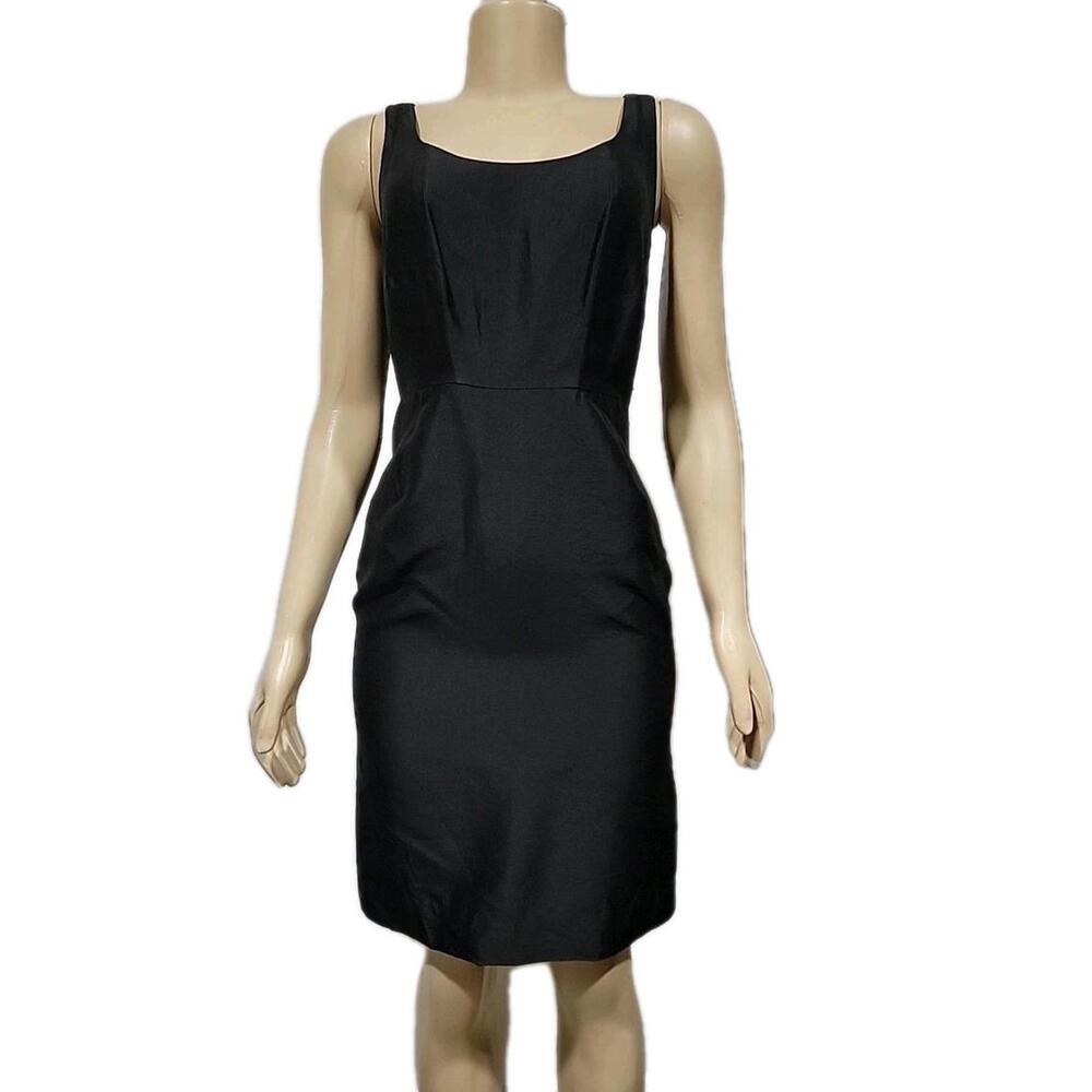 Carlisle Women's Dress Size 4 Sheath Black Sleeveless Crispy Silk Blend #CC